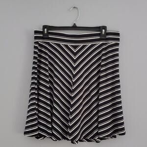 LOFT Striped Knit Circle Skirt Size Large Petite